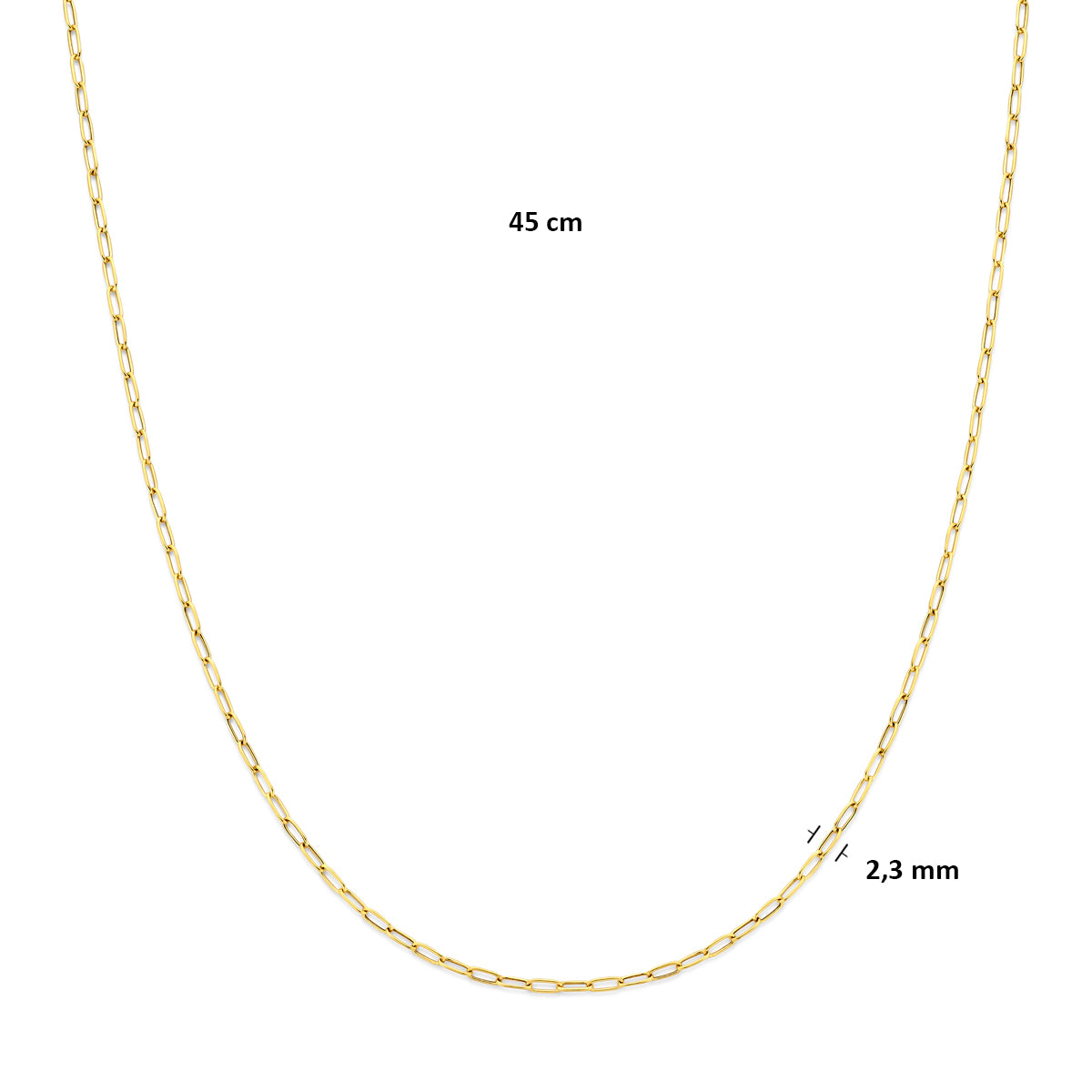 collier 2,3 mm 45cm 14K geelgoud