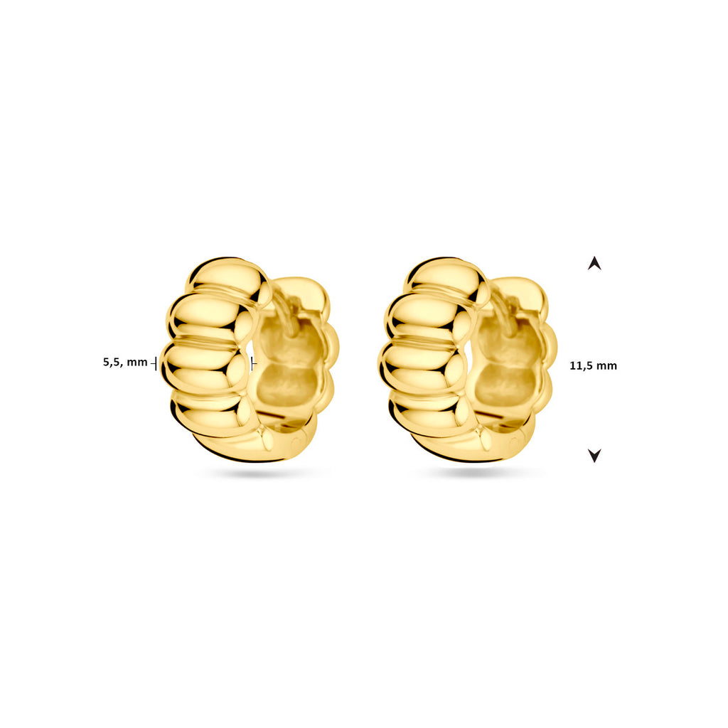 klapoorringen 11,5 mm 1 micron zilver verguld (geel)