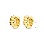 klapoorringen 11,5 mm 1 micron zilver verguld (geel)