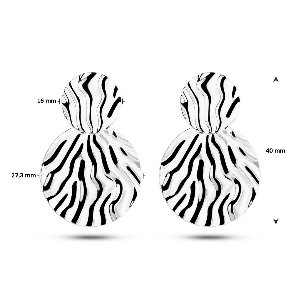 oorhangers reli��f zilver gerhodineerd
