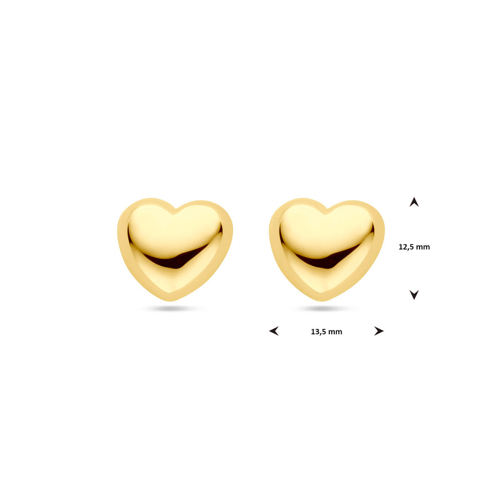 Ohrstecker Herzchen 12 mm 1 Mikron vergoldet (Gelbgold)