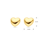 Ohrstecker Herzchen 12 mm 1 Mikron vergoldet (Gelbgold)