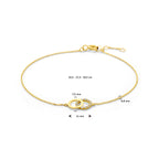 Armband Zirkonia 16,5 - 17,5 - 18,5 cm 14K Gelbgold
