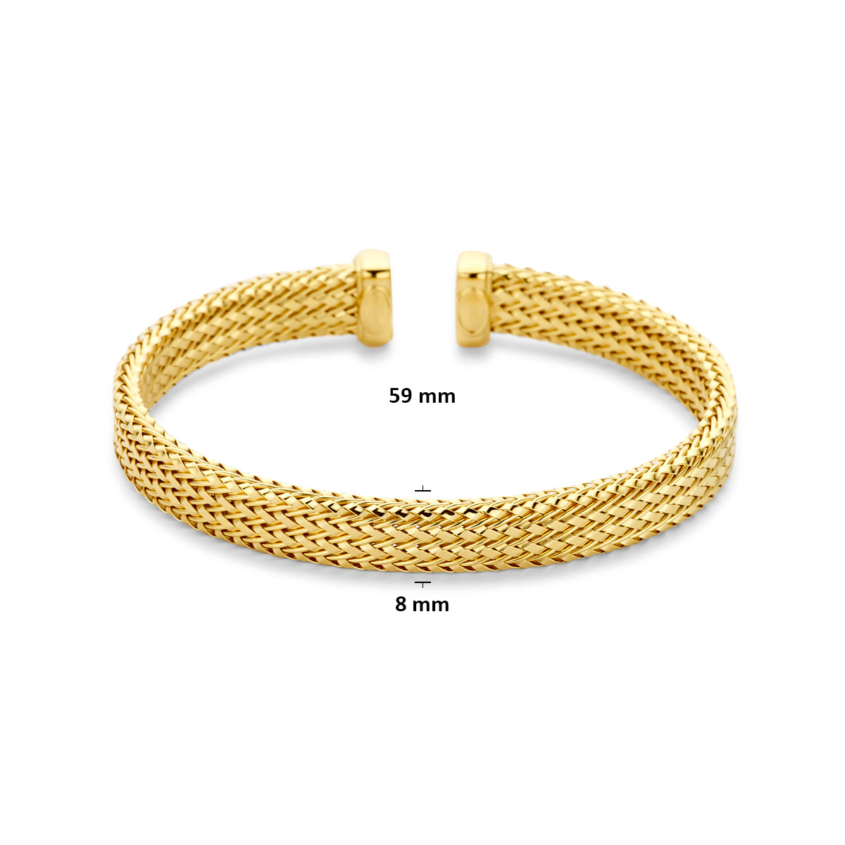 klemband 8 mm 3 micron zilver verguld (geel)