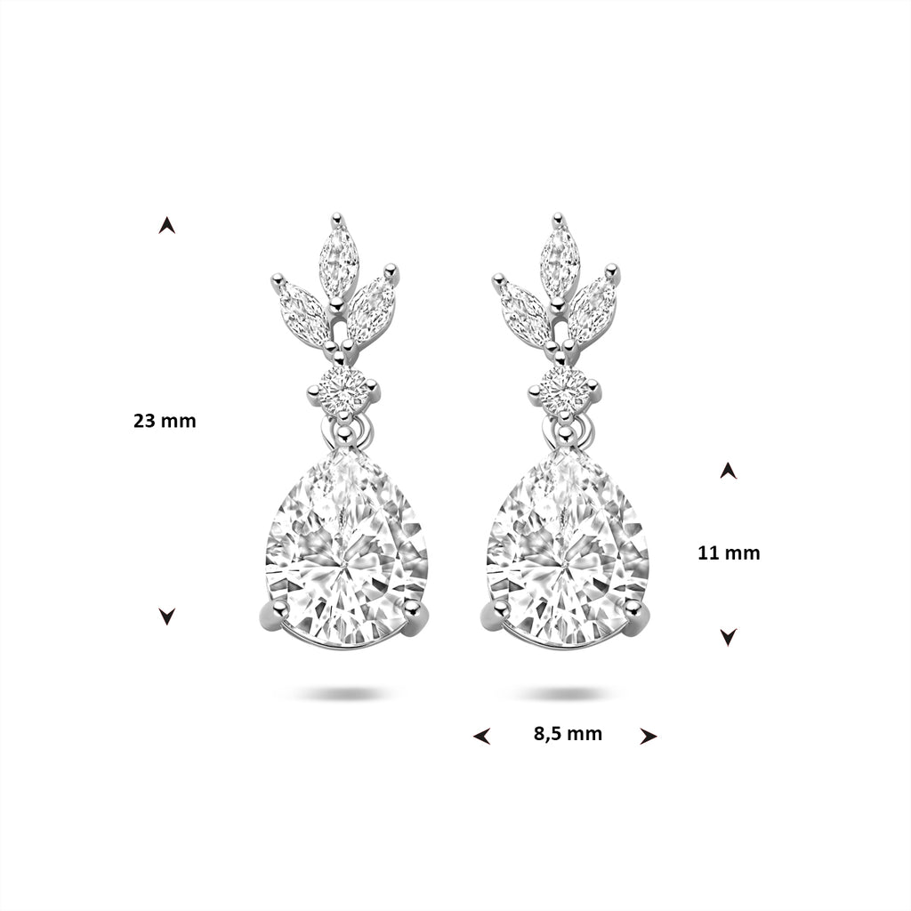 Ohrhänger Zirkonia 23 mm Silber rhodiniert