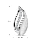 Anhänger verkratzt poliert/matt Zirkonia 21 mm Silber rhodiniert
