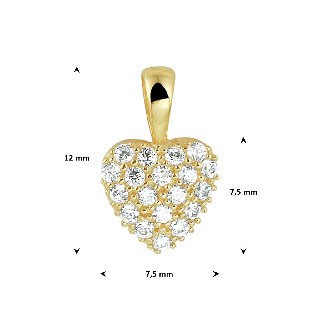 Anhänger Herz Zirkonia 14K Gelbgold