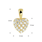 Anhänger Herz Zirkonia 14K Gelbgold