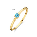 Ring mit Geburtsstein Blautopas Dezember 14K Gelbgold