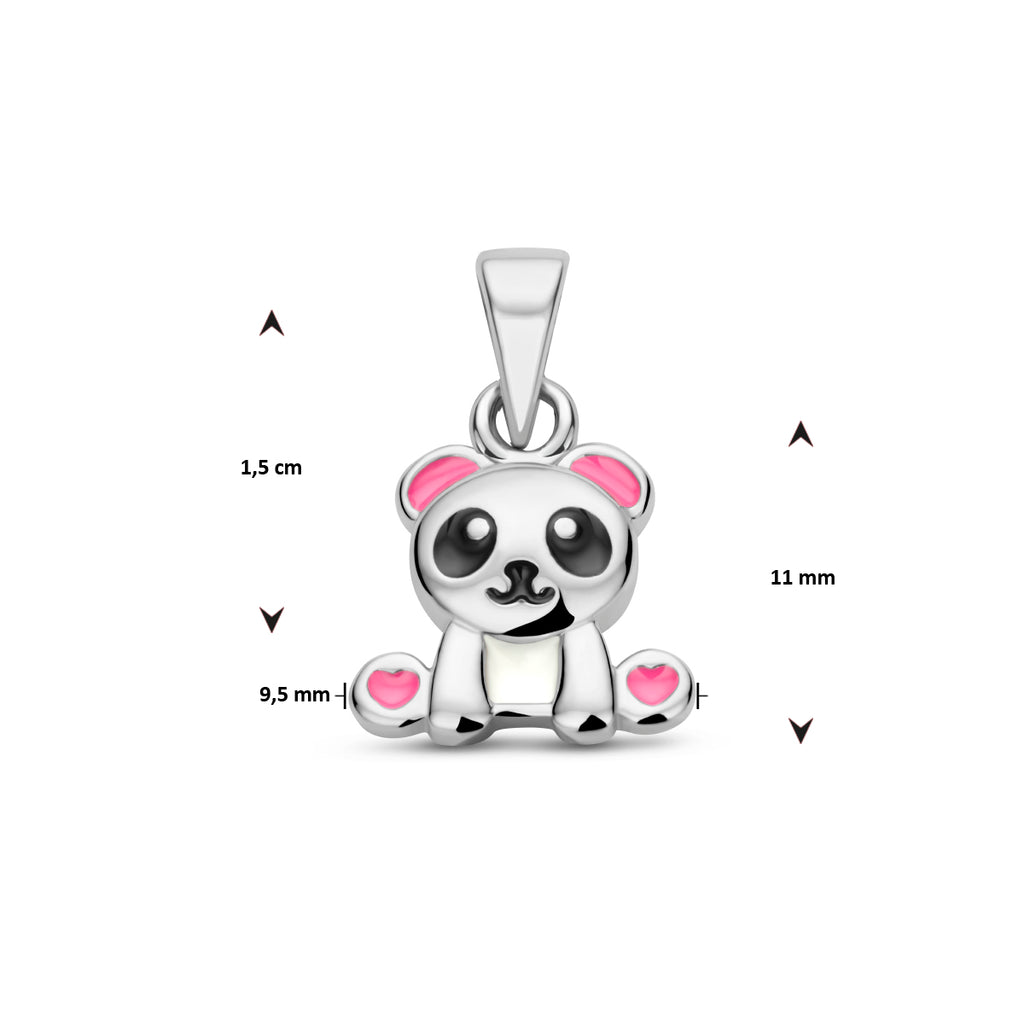Anhänger Emaille Panda Sterlingsilber rhodiniert
