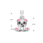 Anhänger Emaille Panda Sterlingsilber rhodiniert