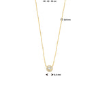 Zirkonia-Halskette 40 - 42 - 44 cm Halo 14K Gelbgold