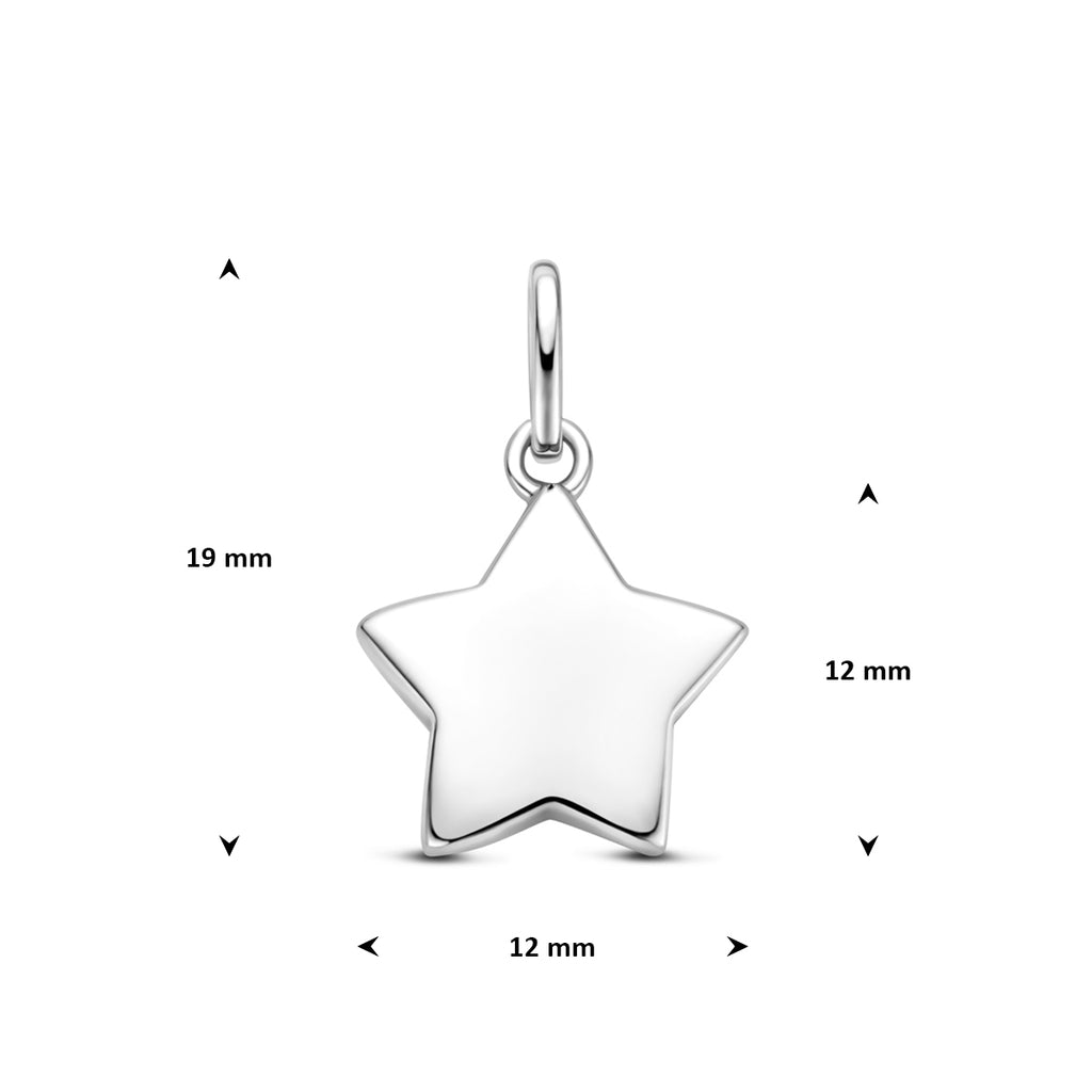 Anhänger Stern Silber rhodiniert
