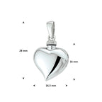 Urnenanhänger Herz 16 mm Sterling Silber rhodiniert