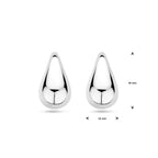 Ohrstecker Tropfen 30 mm Silber rhodiniert