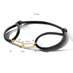 Armband Satin schwarz 13 - 26 cm vergoldet (mit Gummi/Nylon/Leder)