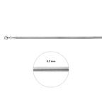 slang plat (bol) 4,2 mm zilver gerhodineerd