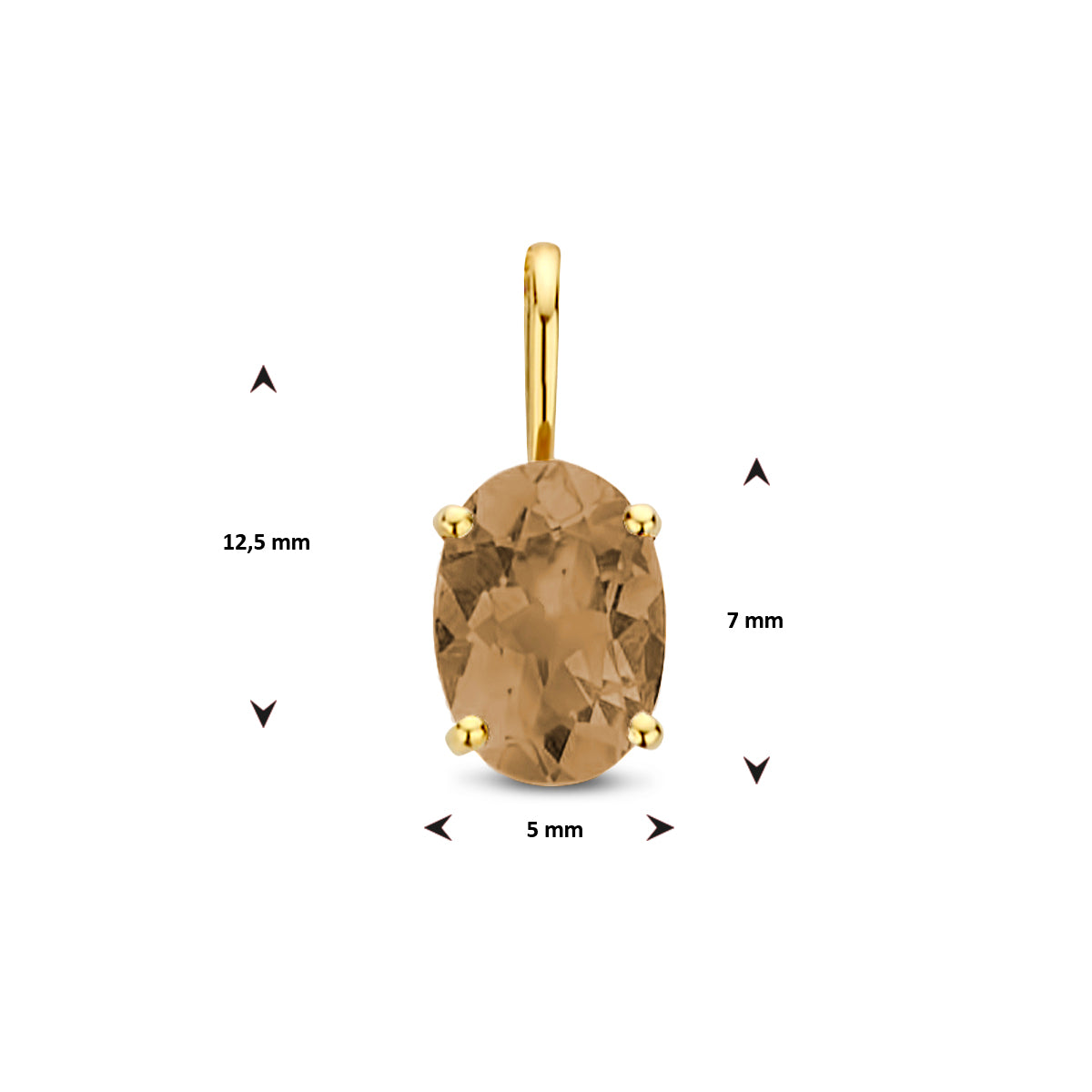 Anhänger Rauchquarz 14K Gelbgold