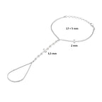 handsieraad parels 17 + 5 cm zilver gerhodineerd