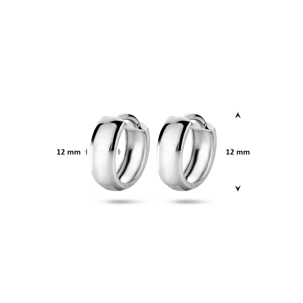 klapoorringen 12 mm 14K witgoud