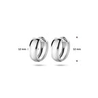klapoorringen 12 mm 14K witgoud