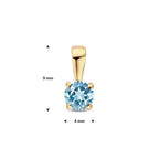 Anhänger Blautopas 9 mm 14K Gelbgold