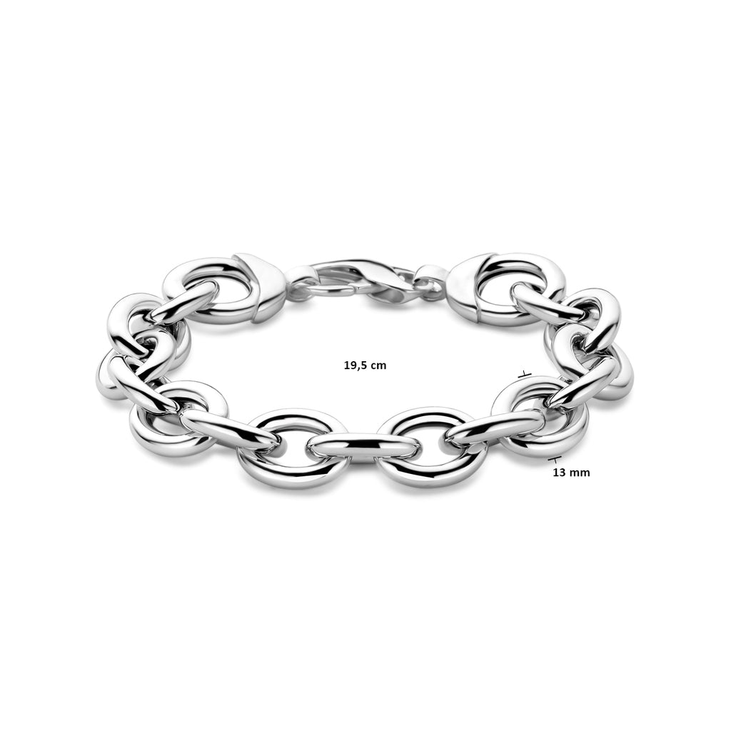 Armband Anker 13 mm 19,5 cm Silber rhodiniert