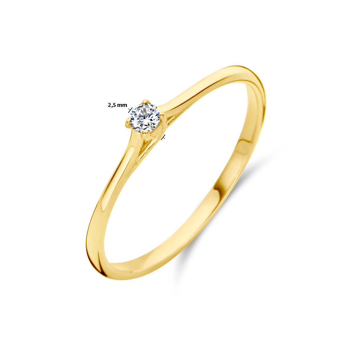 Verlobungsring Diamant 0,05 ct H SI 14K Gelbgold