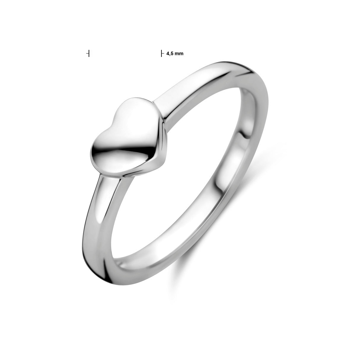 ring hart zilver gerhodineerd