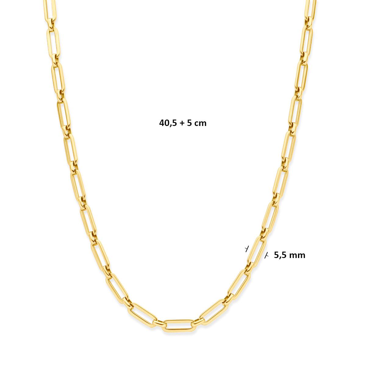 collier ion plating 5,5 mm 40 + 5 cm edelstaal