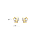Ohrstecker Schmetterling Zirkonia 14K Gelbgold