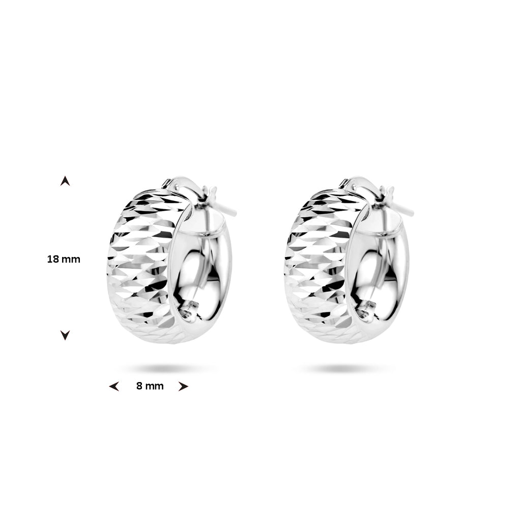 Ohrringe aus diamantiertem Silber rhodiniert