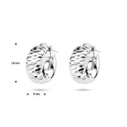 Ohrringe aus diamantiertem Silber rhodiniert