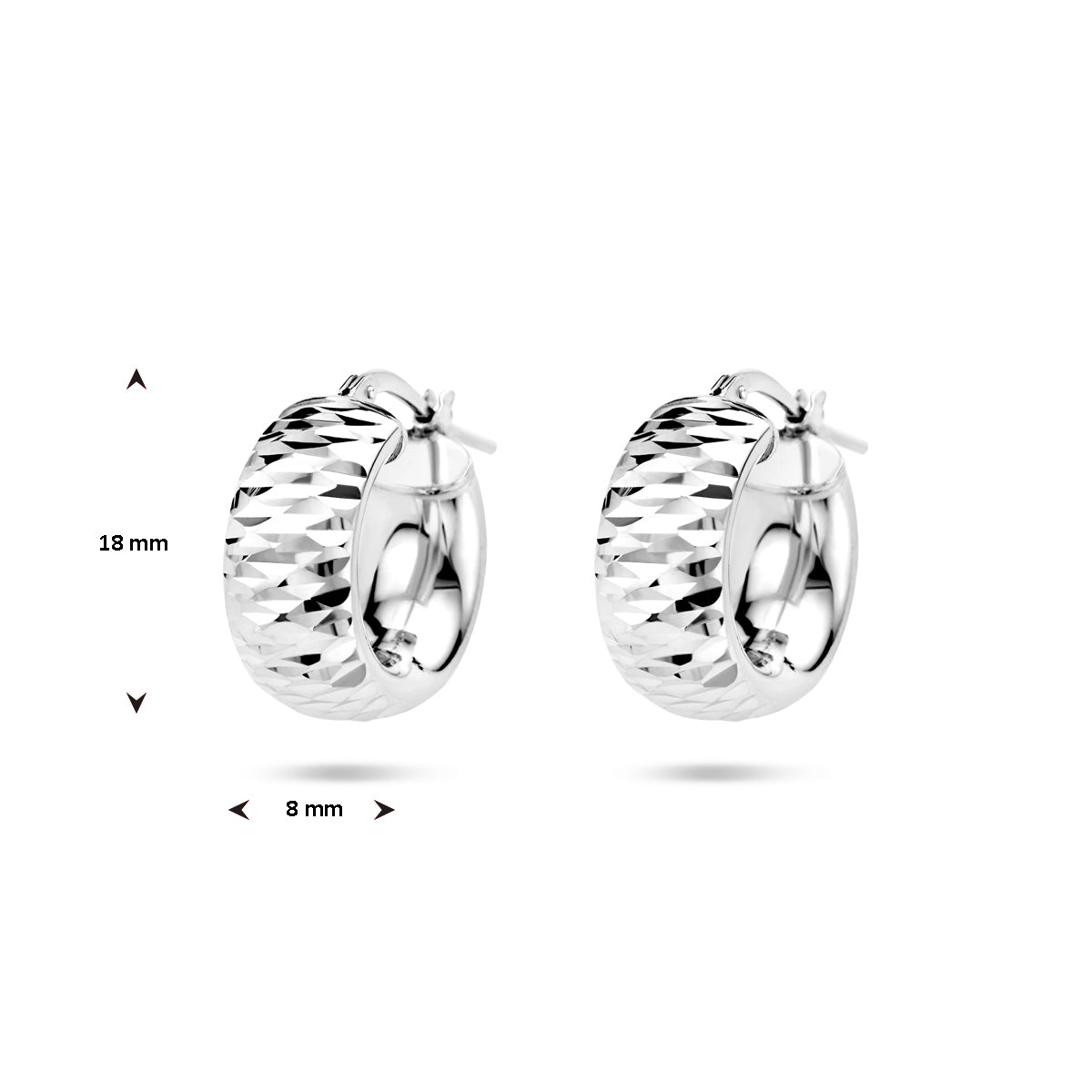 Ohrringe aus diamantiertem Silber rhodiniert