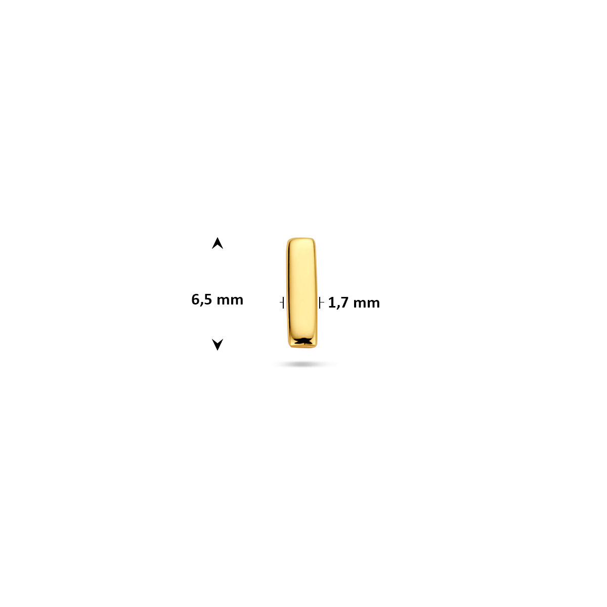 Flat Back Piercing Balk 6,5 mm 1 Mikron vergoldet (gelb)