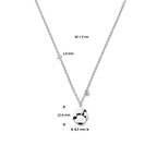 Diamanthalskette 0,02 ct j p1 42 + 3 cm Silber rhodiniert