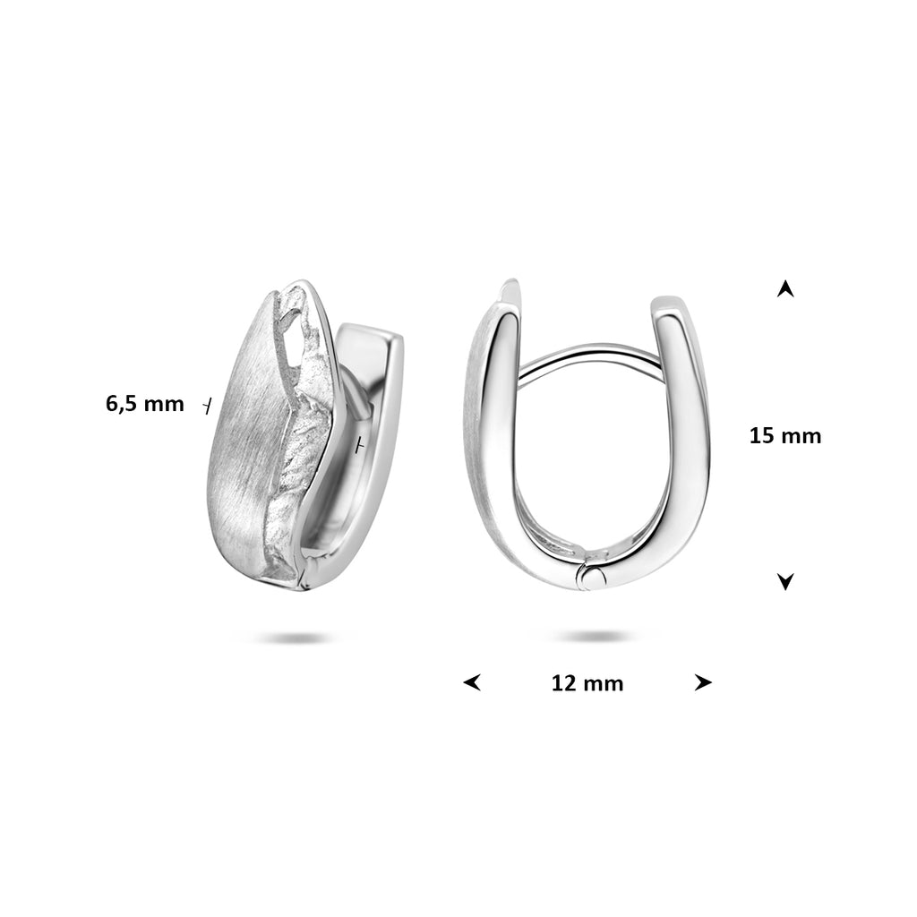 klapoorringen poli/mat 15,5 mm zilver gerhodineerd