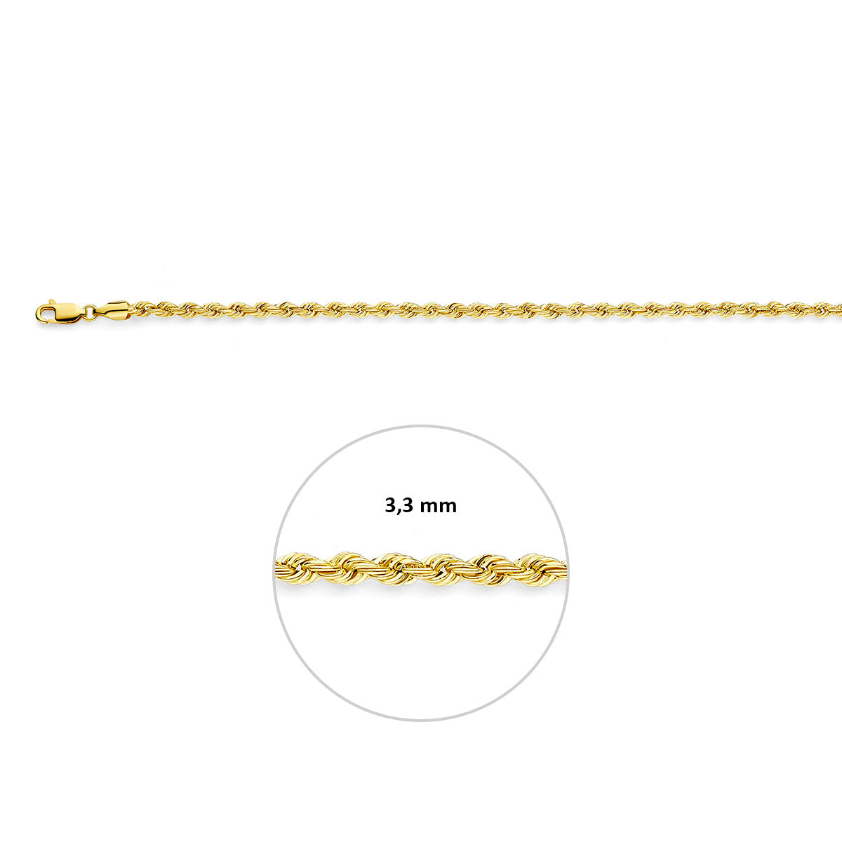 koord 3,3 mm 14K geelgoud
