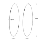 oorringen 1,5 mm ronde buis zilver wit