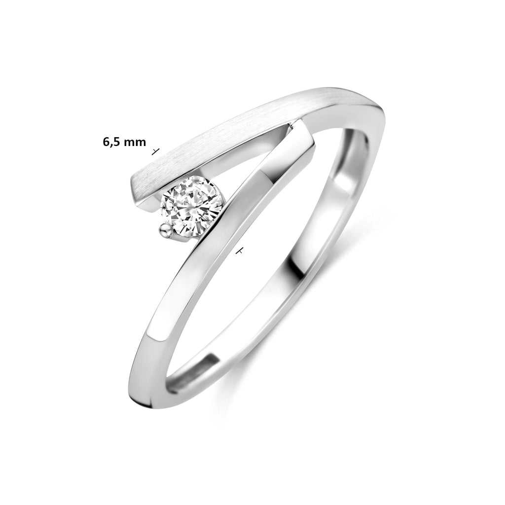Ring Zirkonia Poly/Silber matt rhodiniert