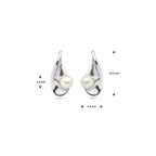 oorknoppen parel zilver gerhodineerd