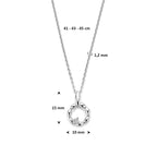 collier zirkonia 41 - 43 - 45 cm zilver gerhodineerd