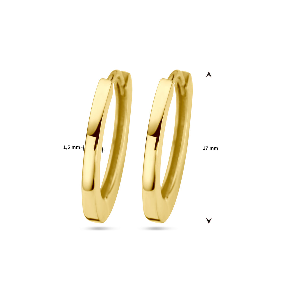 klapoorringen 17 mm 14K geelgoud