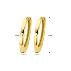 klapoorringen 17 mm 14K geelgoud