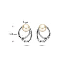 Ohrstecker Perle 12,5 mm Silber rhodiniert
