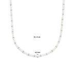 collier parels en bolletjes 6,5 mm 41 + 5 cm zilver gerhodineerd
