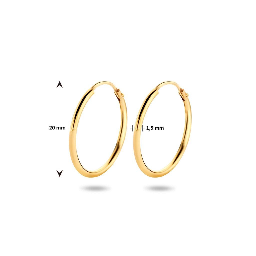 Ohrringe rundes Rohr 14K Gelbgold