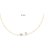 collier bolletjes gediamanteerd 0,5 mm 42 - 45 cm 14K geelgoud