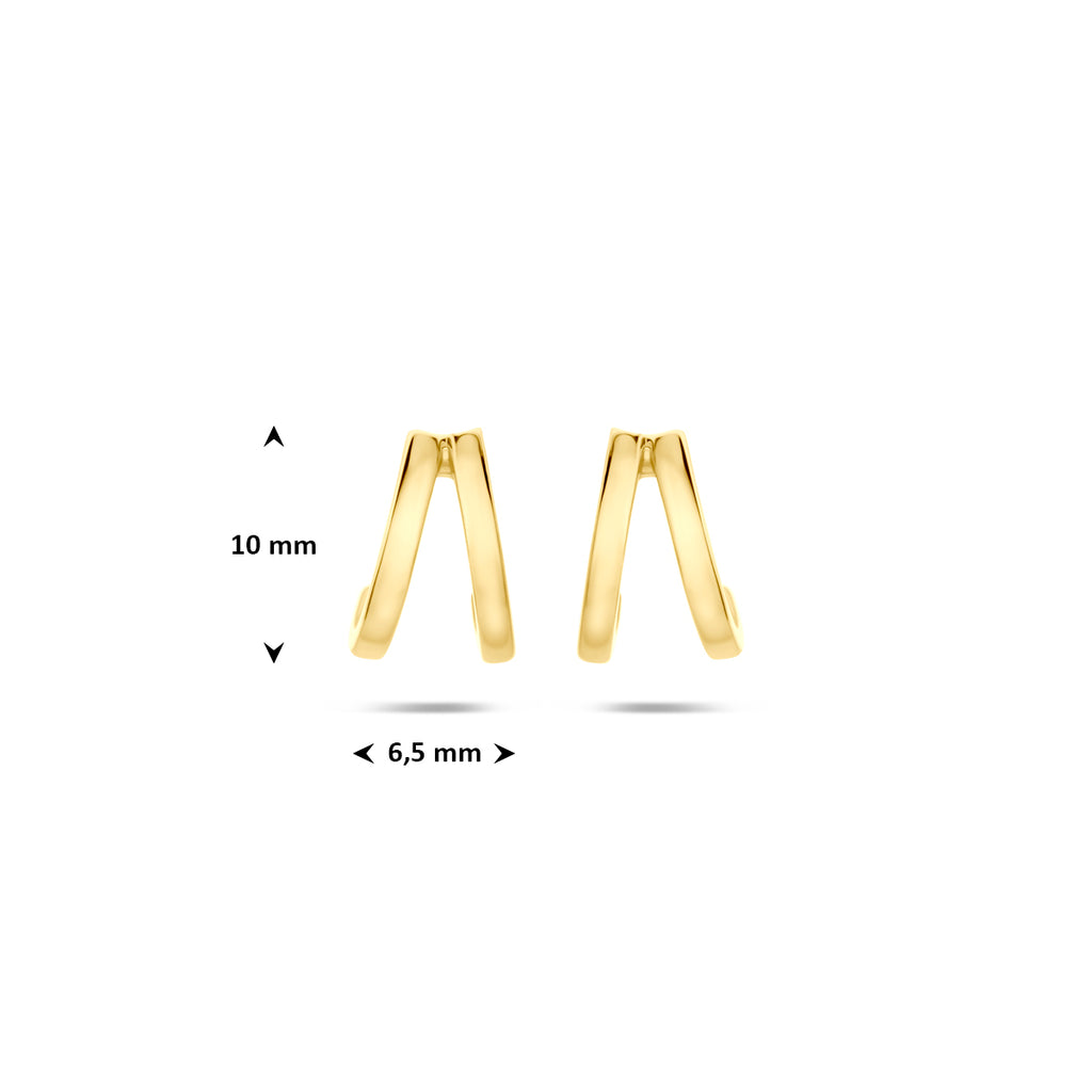 stekeroorringen 10 mm 1 micron zilver verguld (geel)