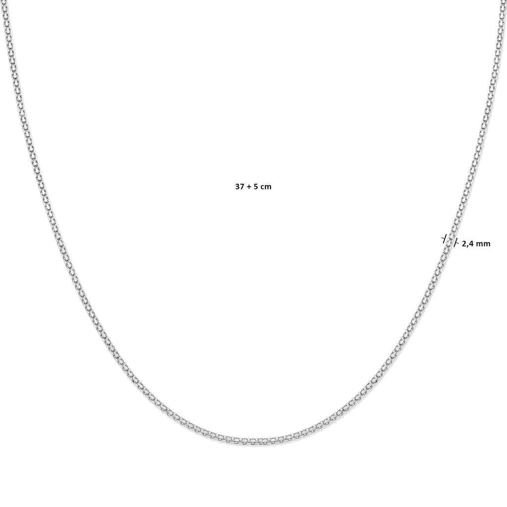 Bismarckkette 2,4 mm 37 + 5 cm Silber rhodiniert